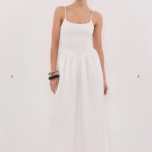DISSH Milano White Cotton Midi  Dress